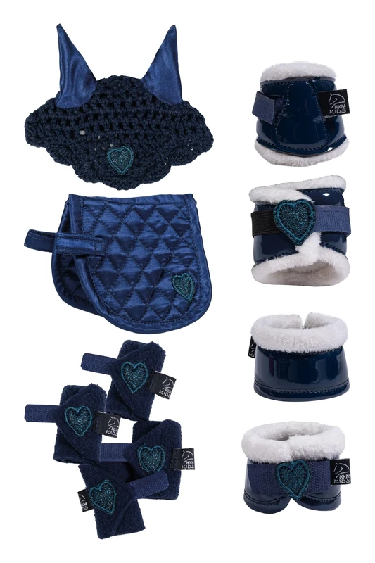 HKM Cuddle Pony Riding Set Dark Blue 135 mm - Image 1