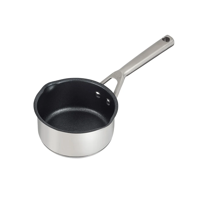 Ninja ZEROSTICK Stainless Steel Cookware 16cm Milk Pan, Long Lasting, Non-Stick, Induction Compatible, Oven Safe to 260°C, Cast Stainless Steel Handle C61216UK