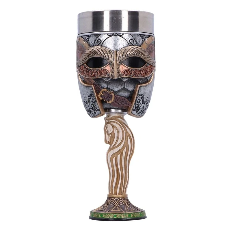 Nemesis Now Lord of The Rings Rohan Goblet 19.5cm, Resin, Officially Licensed Lord of The Rings Merchandise, Drinks Cup, Brown, Clear with Painted Details