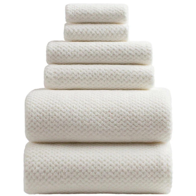 HVMS Oversized Bath Towels Extra Large 40x80 Inches Bath Sheets for Adults Super Soft Quick Dry Highly Absobent Microfiber Shower Towels (White,6 Piece)…
