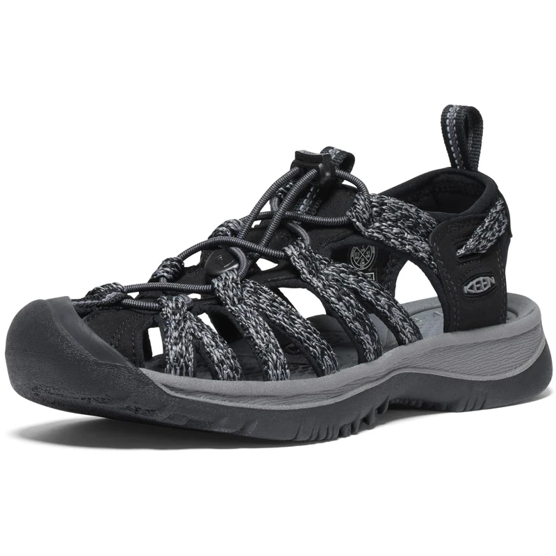 KEEN Women's Whisper Closed Toe Sport Sandals, Black/Steel Grey, 8.5