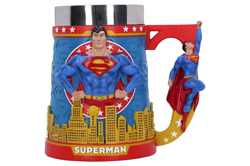 Nemesis Now Superman Man of Steel Tankard 15.5cm, Resin, Officially Licensed DC Merchandise, Superman Beer Mug, Cast in The Finest Resin, Expertly Hand-Painted, Removable Insert