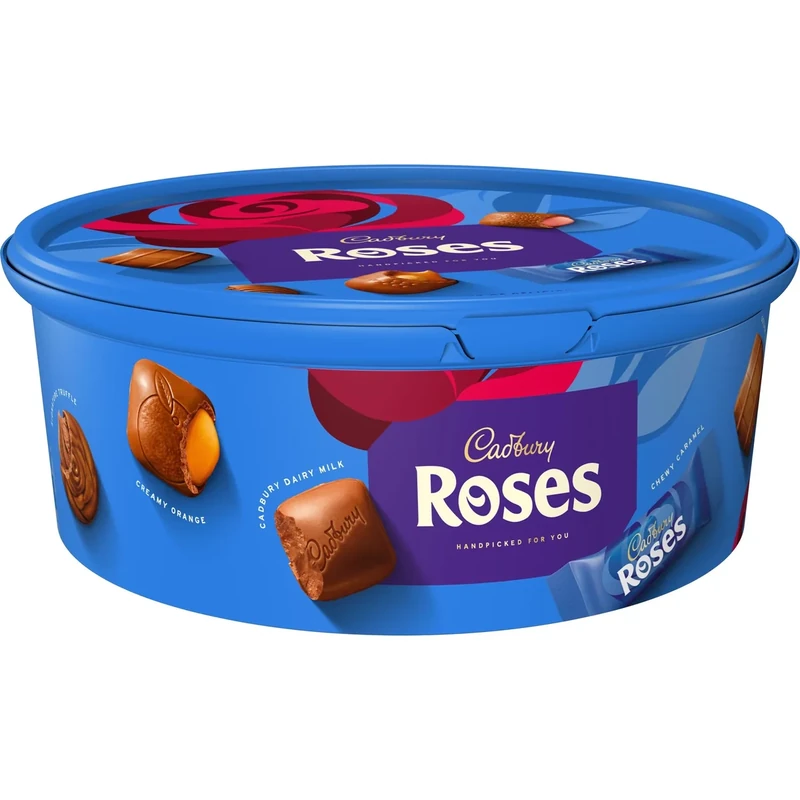 Cadbury Roses Tub Milk Chocolates Assortment, Assorted Miniature Chocolates for Sharing, Handpicked for You, Perfect for Sharing, 500g (Pack of 1)