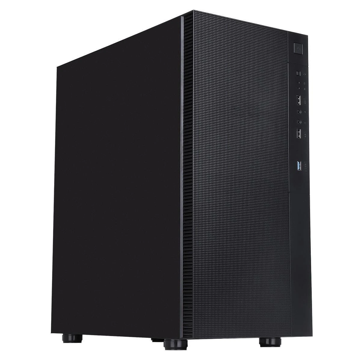 CiT Silent ES Mid-Tower Office PC Case – ATX, E-ATX Support - 2 x 120mm PWM Fans - Sound Dampening Panels - 360mm Liquid Cooling Support - USB 3.0 & USB 2.0 - Business Workstation PC Case | Black