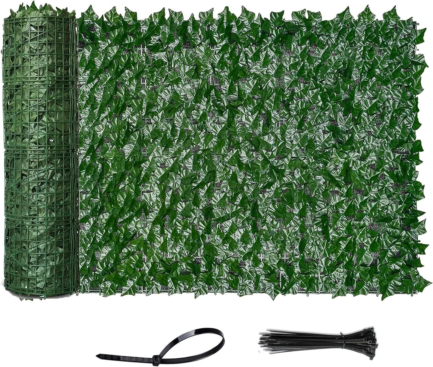 Vinclus Artificial Ivy Green Leaf Hedge Privacy Protection,Garden Fence Screening,Outdoor and Indoor Home Balcony Wall Decoration,Trellis Leaves Panel 1 X 3m