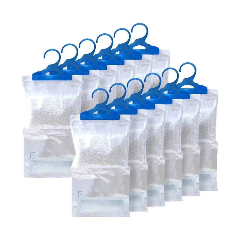 SAVEX Hanging Dehumidifier Pack of 12 - Strong Hook, Leak Proof Bag