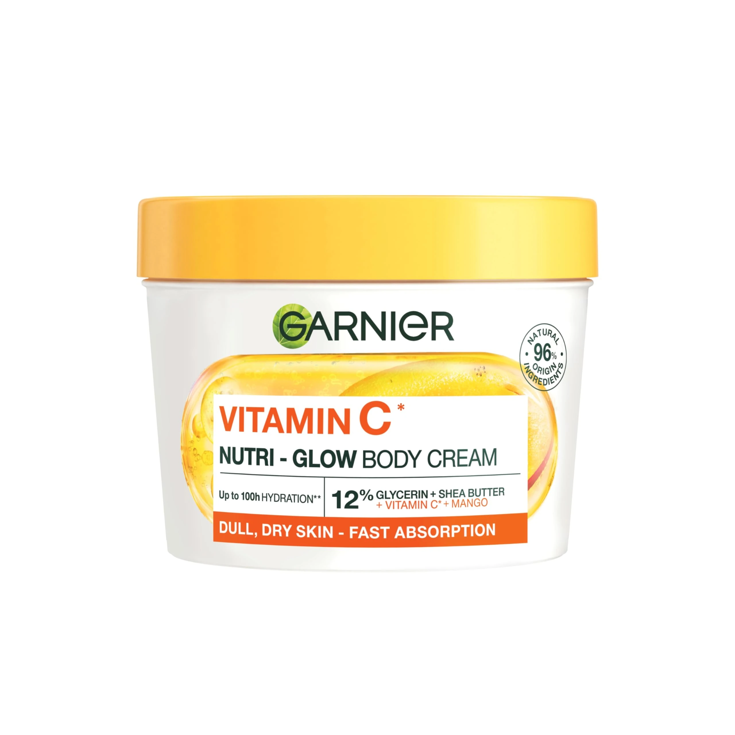 Garnier Vitamin C* Nutri – Glow Body Cream, for Dry & Dull Skin, Fast absorbing, Vegan Formula, Approved by Cruelty Free International, 380ml