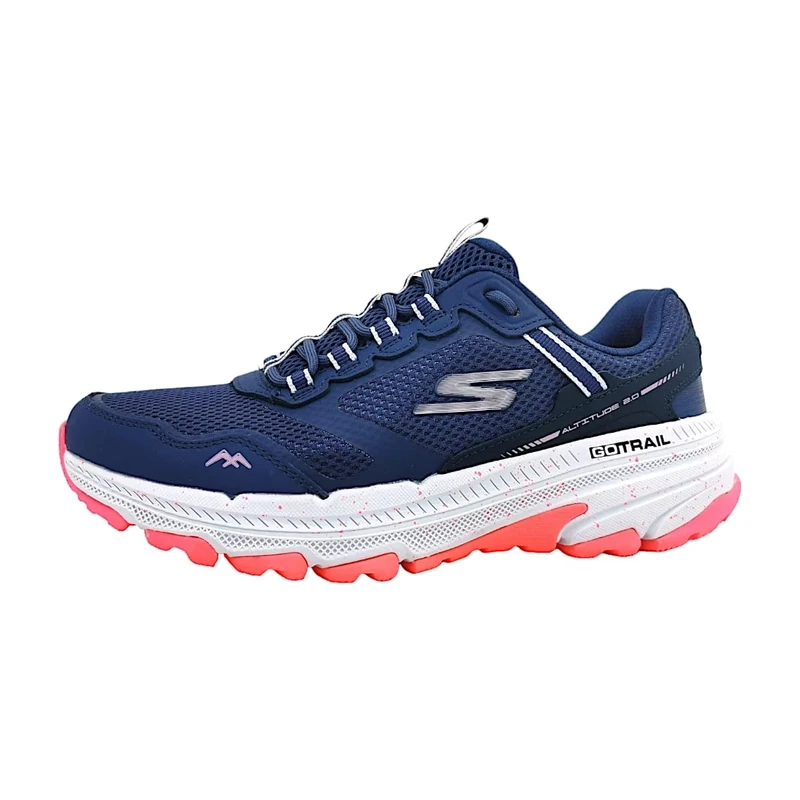 Skechers Women's GO Run Trail Altitude 2.0 Ravine, Navy Leather/Pink Trim, 3.5 UK