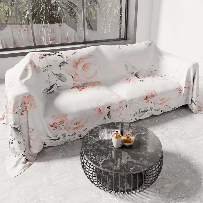 PETTI Artigiani Italiani - Bedspread One and Half Spring Summer, Light Blanket One and a Half Square, Bed Sheets Bedspread, Floral 17 100% Made in Italy