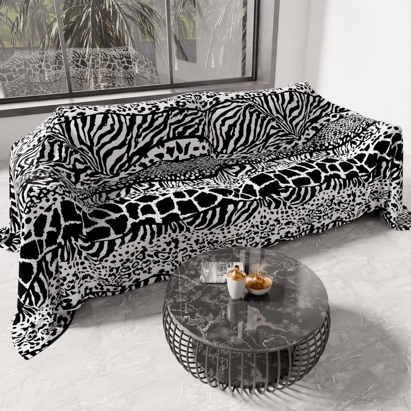 PETTI Artigiani Italiani - Spring Summer Double Bedspread, Light Double Blanket, Bed Sheet, Animalier 05 100% Made in Italy