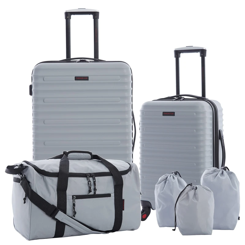 Travelers Club Orion 6-Piece Luggage and Travel Accessories Set, Grey