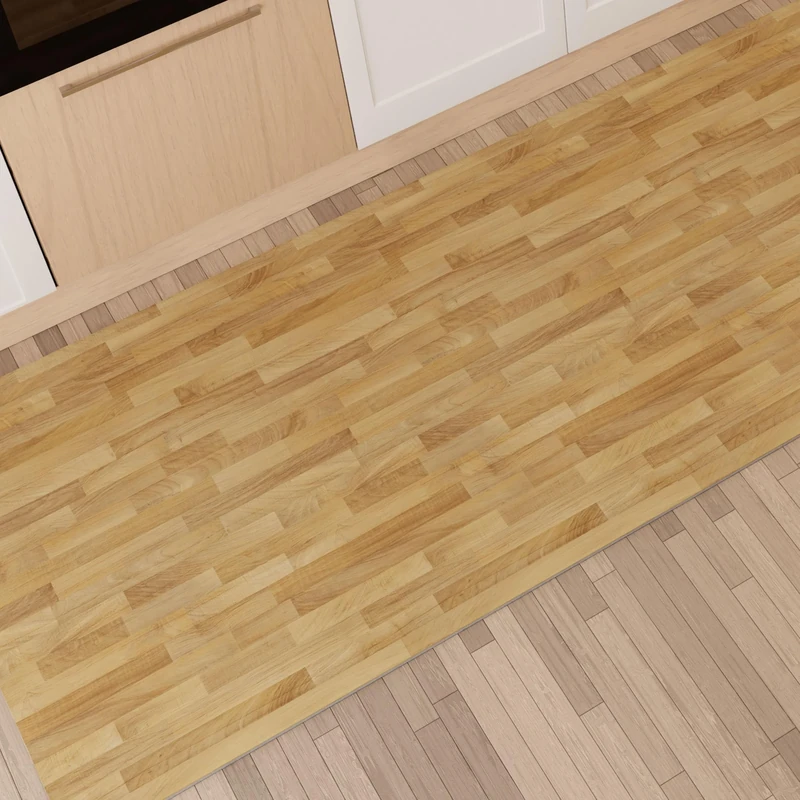 PETTI Artigiani Italiani - Kitchen Rug, Non Slip Washable Kitchen Rug, Kitchen Runner Rug, Kitchen Runner Rug, 52 x 480 cm, Parquet Design 02, 100% Made in Italy