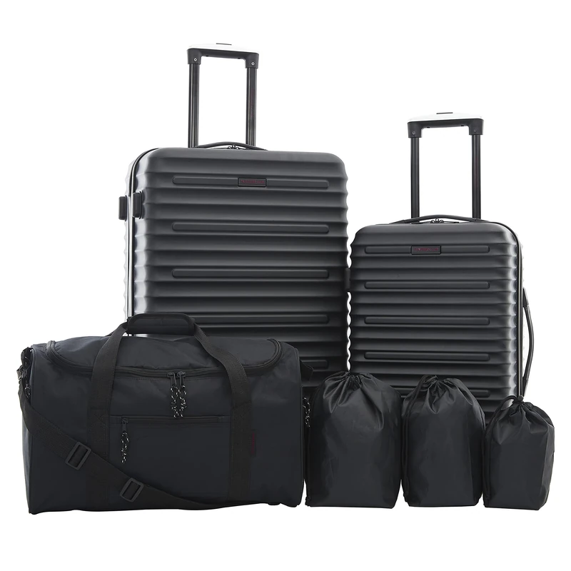 Travelers Club Orion 6-Piece Luggage and Travel Accessories Set, Black