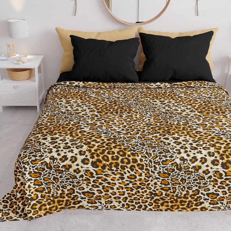 PETTI Artigiani Italiani - Spring Summer Double Bedspread, Light Double Blanket, Bed Sheet, Animalier 04 100% Made in Italy