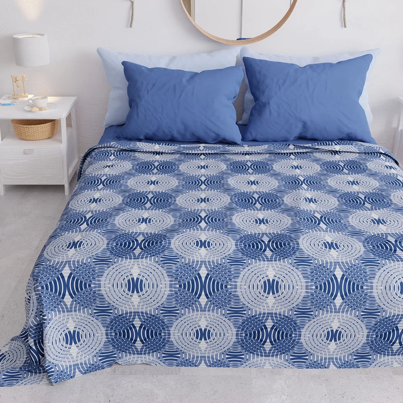 PETTI Artigiani Italiani - Spring Summer Double Bedspread, Light Double Blanket, Bed Sheet, Circle 100% Made in Italy