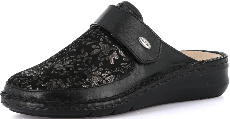 GRUNLAND-DAMI comfort slipper with closed toe and stretch, Conforma sole, removable insole made of cork and leather and hand-stitched seams