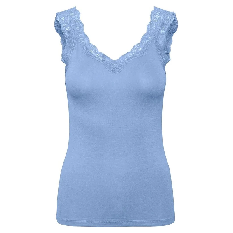 PIECES Womens Pcbarbera Noos Bc Lace Top, Hydrangea, M UK