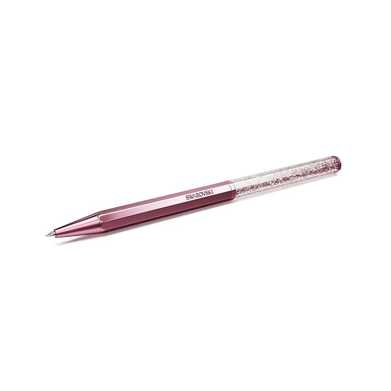 Swarovski Crystalline Ballpoint Pen, Pink Lacquered Barrel with Eight Crystal Facets and More Than 400 Clear Crystals, from the Crystalline Collection