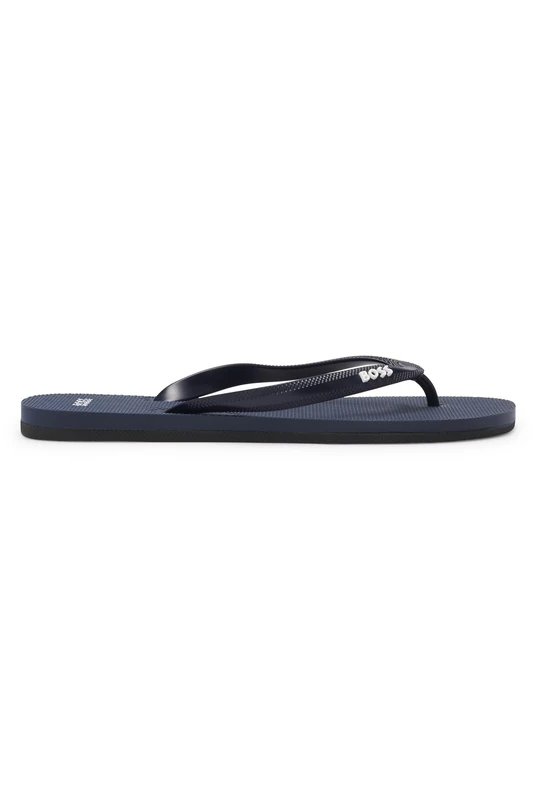 BOSS Mens Tracy Thng Italian-made flip-flops with contrast logo detail Size 5