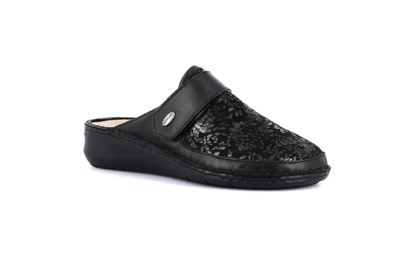 GRUNLAND-DAMI comfort slipper with closed toe and stretch, Conforma sole, removable insole made of cork and leather and hand-stitched seams