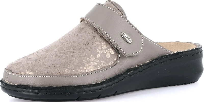 GRUNLAND-DAMI comfort slipper with closed toe and stretch, Conforma sole, removable insole made of cork and leather and hand-stitched seams