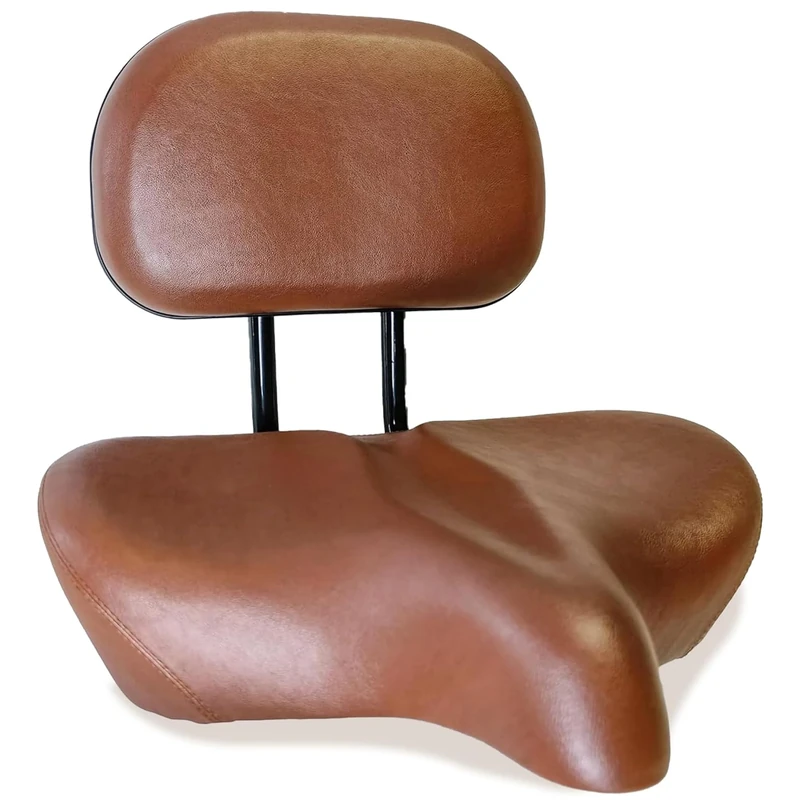 sixthreezero Super Max Bike Seat with Back Rest, Comfortable Bicycle Saddle Extra Large Wide Super Max Cushion Comfort Seat for Men and Women, Brown