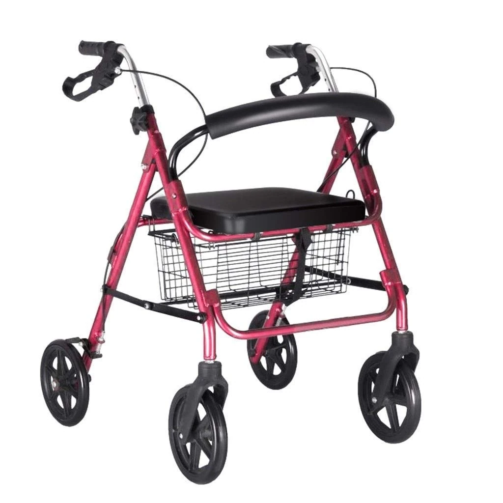 ANIFM Standard Walker Elderly Trolley Multi-function Walker Four-wheeled With Walker Foldable With Hand Brakes Walker Gift Comfortable anniversary