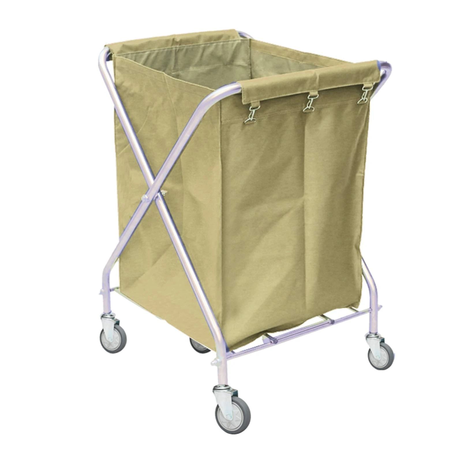 Trolleys,Cart Trolley Space Saving Linen Cart, Foldable Laundry Sorter Hamper Trolley with Removable Washable Bag, Stainless Steel Frames,