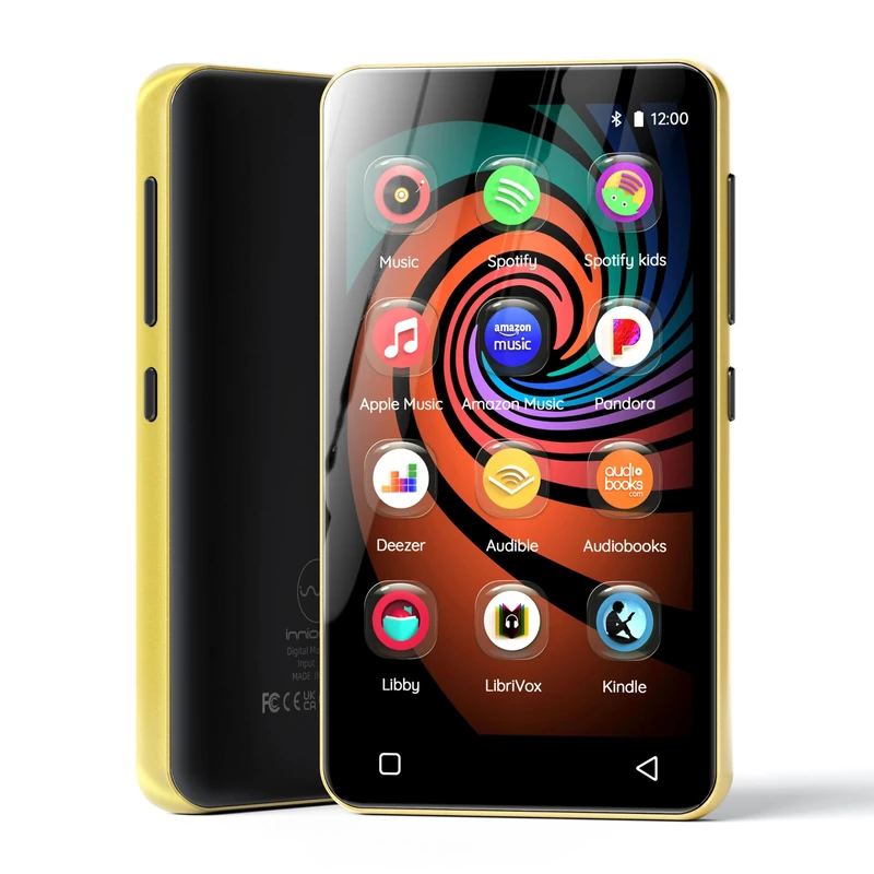 160GB MP3 Player with Bluetooth and WiFi, innioasis Music Player with Spotify,Pandora,Amazon Music,4" Touch Screen Android MP4 MP3 Player for Kids with Libby,Audible,Audiobook(Black_Gold)