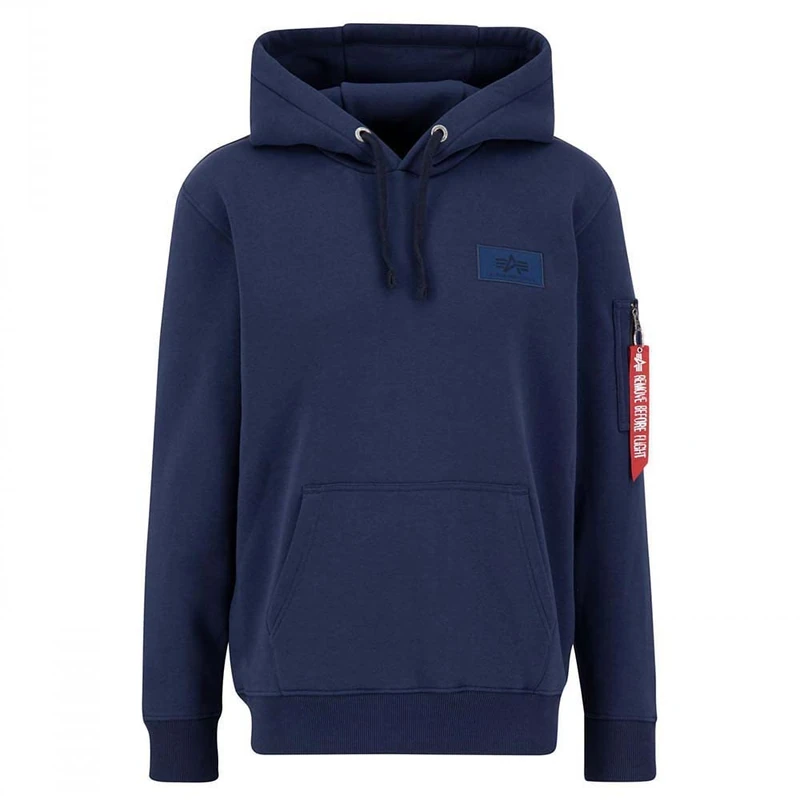 Alpha Industries Men's Back Print Hoody Hooded Sweat Sweatshirt, Ultra Navy, 5XL