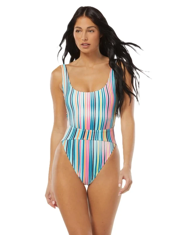 Vince Camuto Women's Cut One Piece Swimsuit, Multi, 8