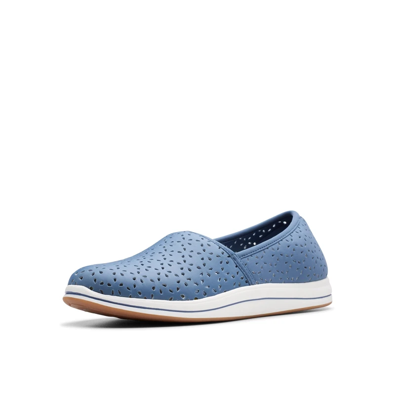 Clarks Brezza Emily Women's Loafer, Blue Fabric, 43 EU Larga