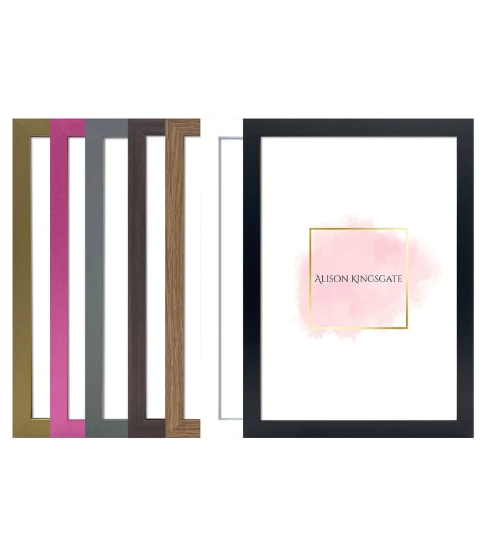 Alison Kingsgate Sleek DIN A2-23" X 17" INCH Black A2 Picture Frame With Clear Perspex Sheet - DIN A2 (23" X 17) Thin Black Photo Frame - British Handmade Frames