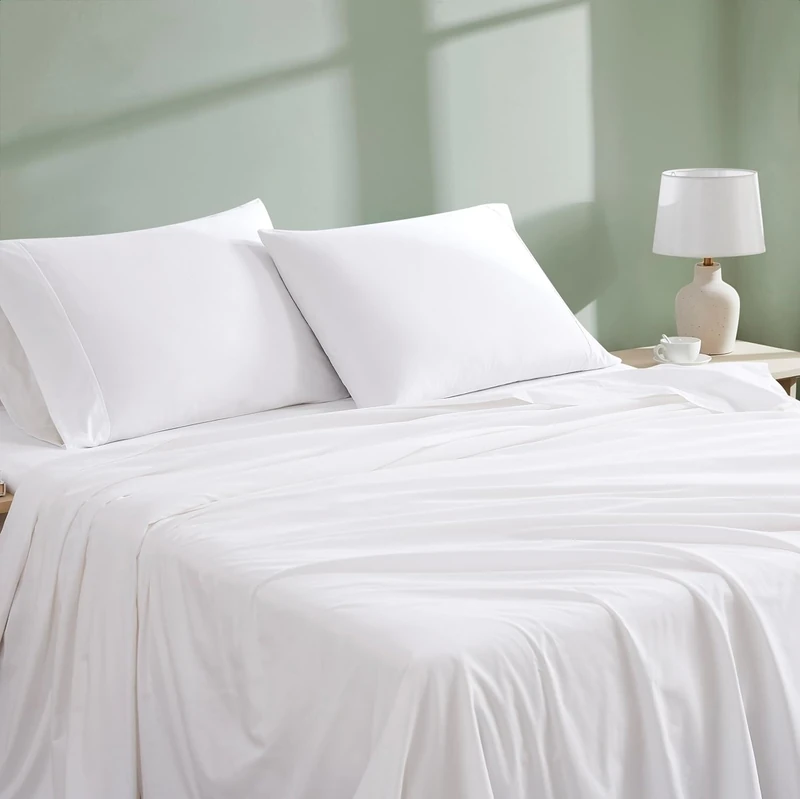 Linen Closet Organic Cotton Arctic White Full Sheet Set 4 Piece Set