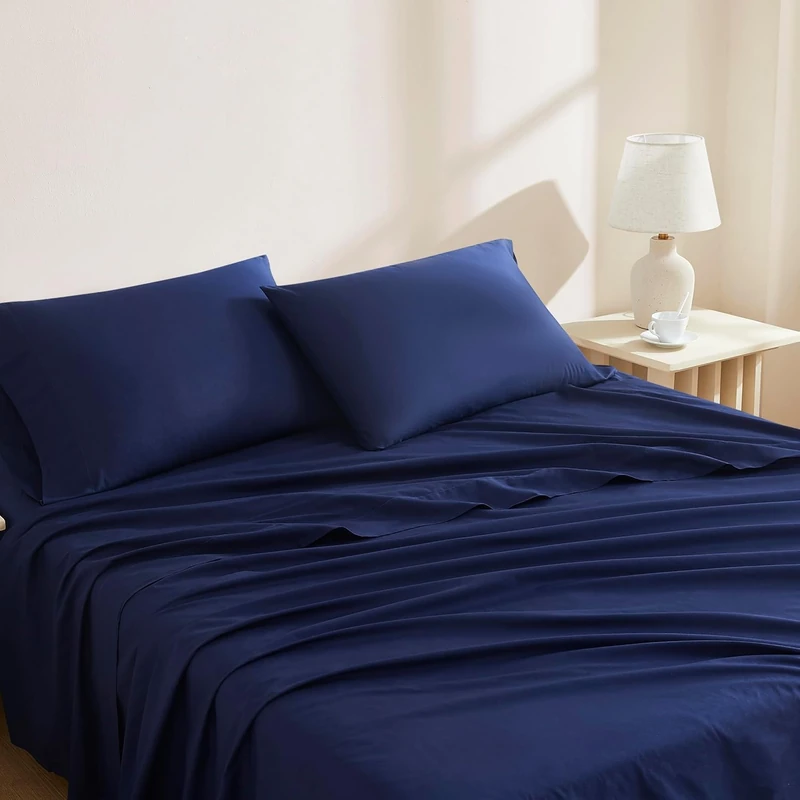 Linen Closet Organic Cotton Navy Queen Sheet Set