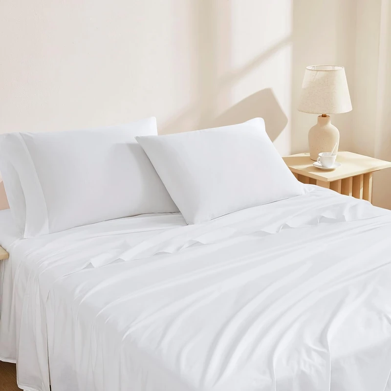Linen Closet Organic Cotton Arctic White Queen Sheet Set