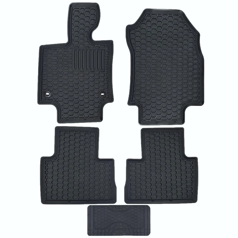 Custom fit for 2019-2023 Toyota Rav4 Premium All-Weather Rubber Floor Mats and Liners Front and 2nd Row Heavy Duty Set (Black)