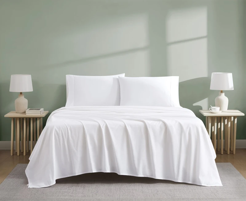Linen Closet Organic Cotton Arctic White Queen Sheet Set 4 Piece Set
