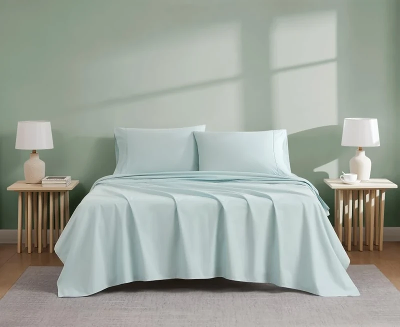 Linen Closet Organic Cotton Aqua Full Sheet Set 4 Piece Set