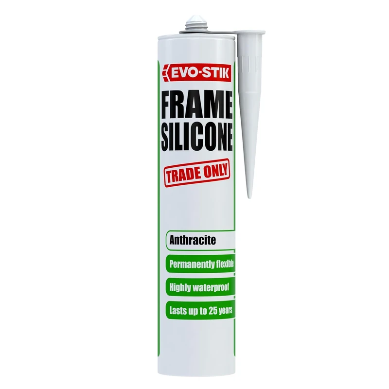 EVO-STIK Frame Silicone Sealant Anthracite - 290ml - Ideal for Door and Window Frames - Highly Waterproof - Permanently Flexible - Lasts up to 25 Years