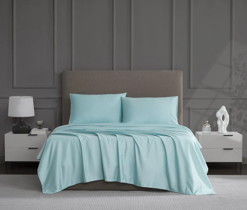 Linen Closet Luxury Cotton 1200 Thread Count Hotel Luxury 4-Piece Sheet Set, Queen, Aqua