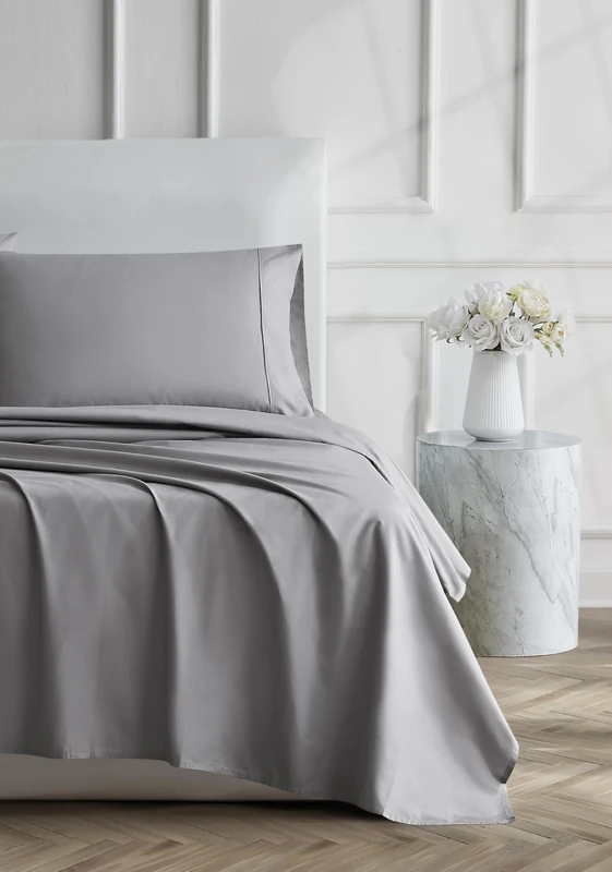 Linen Closet Ultimate Percale Dark Gray Full Set Sheet 4 Piece Set