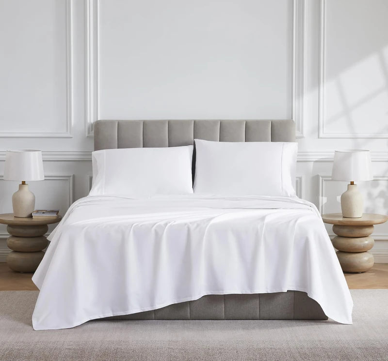 Linen Closet Luxury Cotton 1000 Thread Count Egyptian Cotton 4-Piece Sheet Set, King, Arctic White