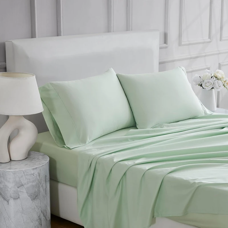 Linen Closet Ultimate Percale Sage Green Queen Set Sheet 4 Piece Set