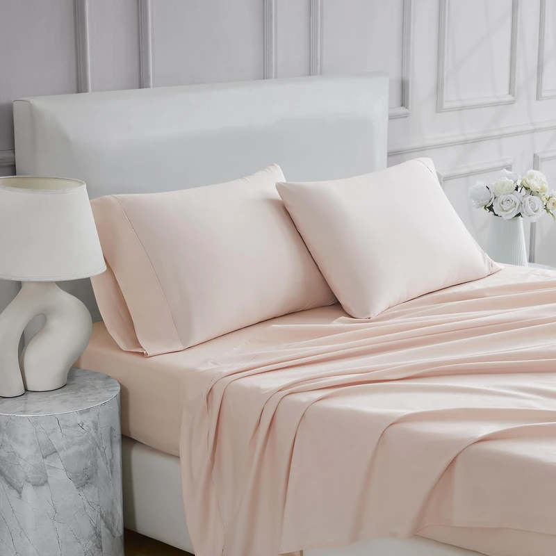 Linen Closet Ultimate Percale Blush Full Set Sheet 4 Piece Set