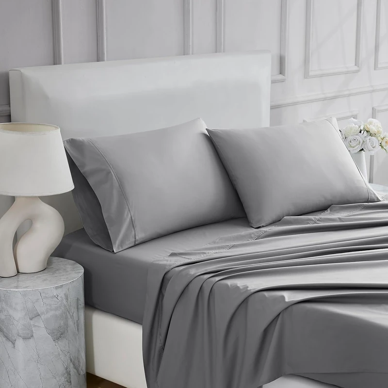 Linen Closet Ultimate Percale Dark Gray Queen Set Sheet 4 Piece Set