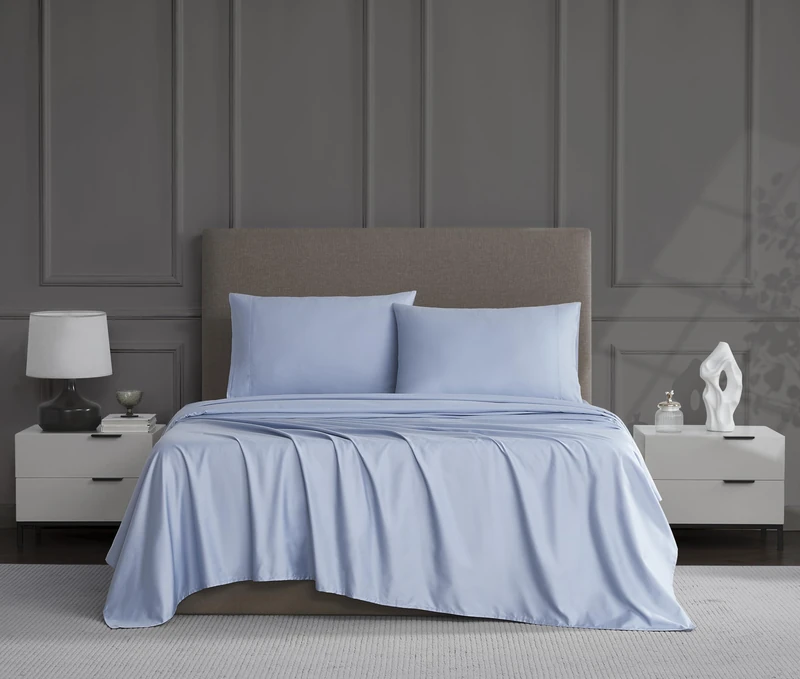 Linen Closet Luxury Cotton 1200 Thread Count Hotel Luxury 4-Piece Sheet Set, Queen, Blue