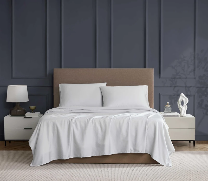 Linen Closet Performance Cool Grey Queen Set Sheet 4 Piece Set