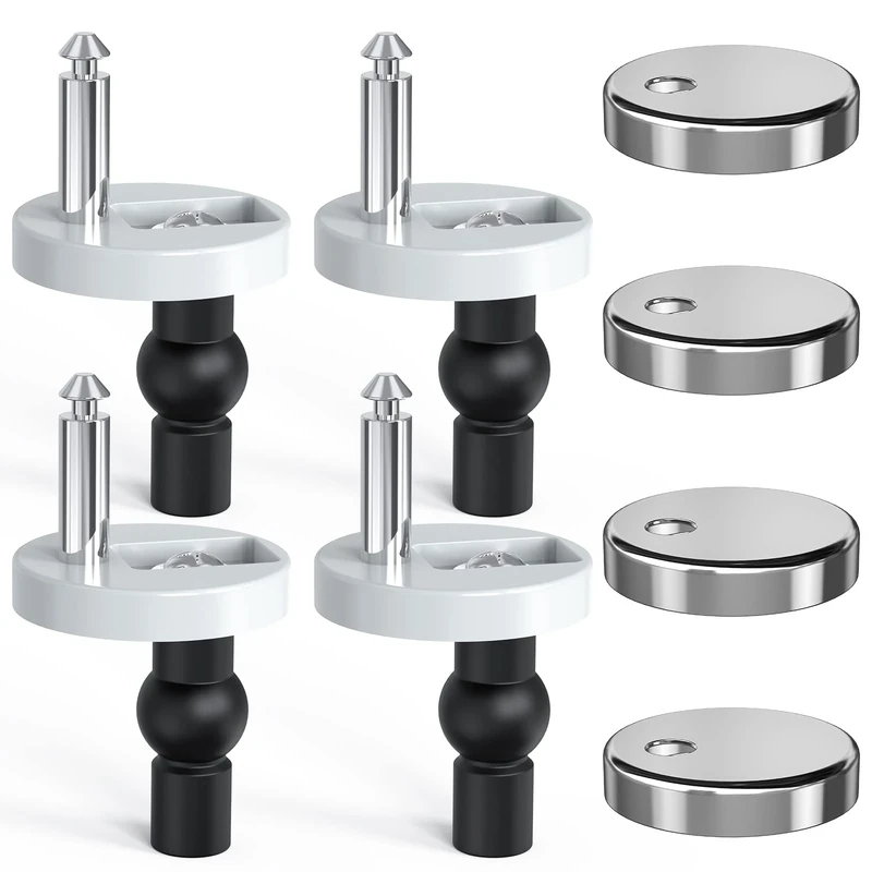 Upgrade Toilet Seat Fixings Quick Release 4Pack, Ancable Universal Top Fittings Quick Release Toilet Seat Hinges for WC Toilet Blind Holes