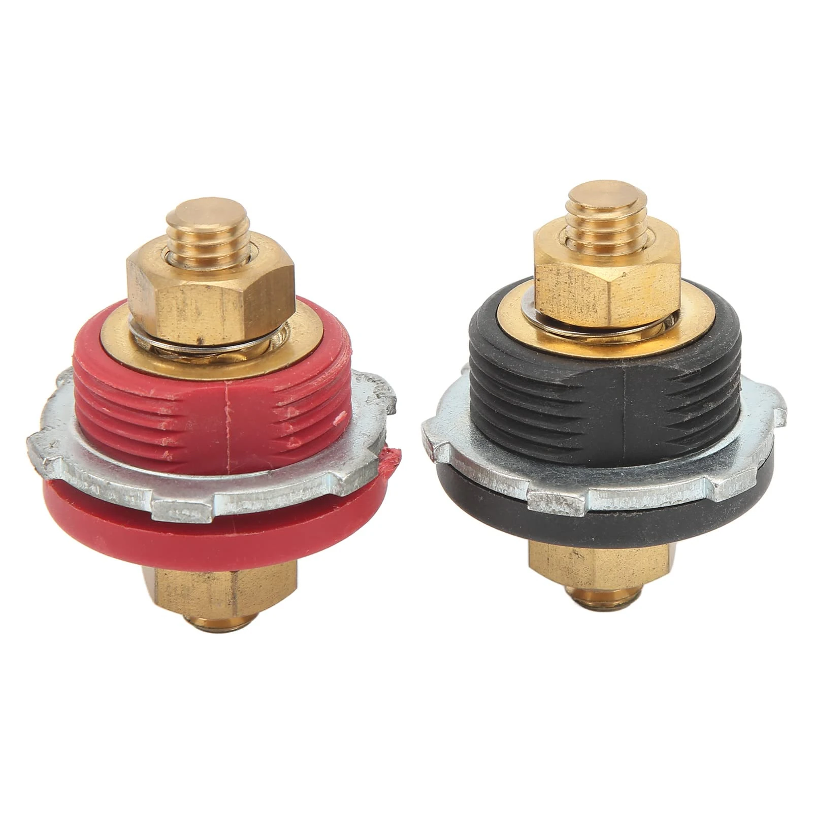 Thru Panel Battery Terminal Connector 2 Pcs 3/8in Thru Panel Battery Terminal Connector 250A Positive Negative Junction Stud Post for Cars RVs Ships Yachts